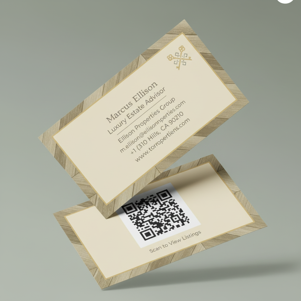 Real Estate Business Cards Light Sage Background