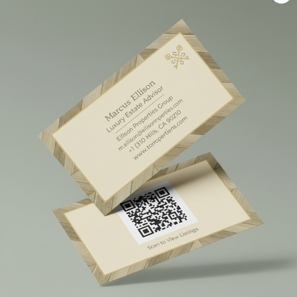 Real Estate Business Cards Light Sage Background